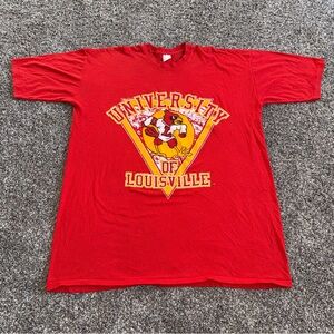 VTG  1980s University of Louisville Cardinals T-Shirt Made in USA 2XL 3XL S/S
